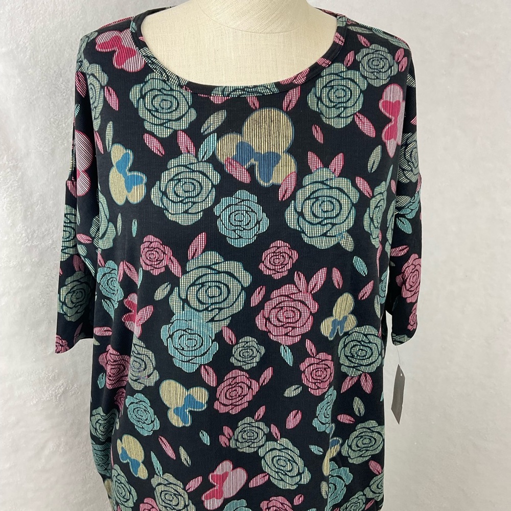 Lularoe Tunic Top Irma Roses & Minnie Mouse Size S - New